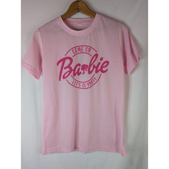 Come on Barbie, Let's Go Party Women's Pink Barbie Shirt Size Small - Picture 1 of 4